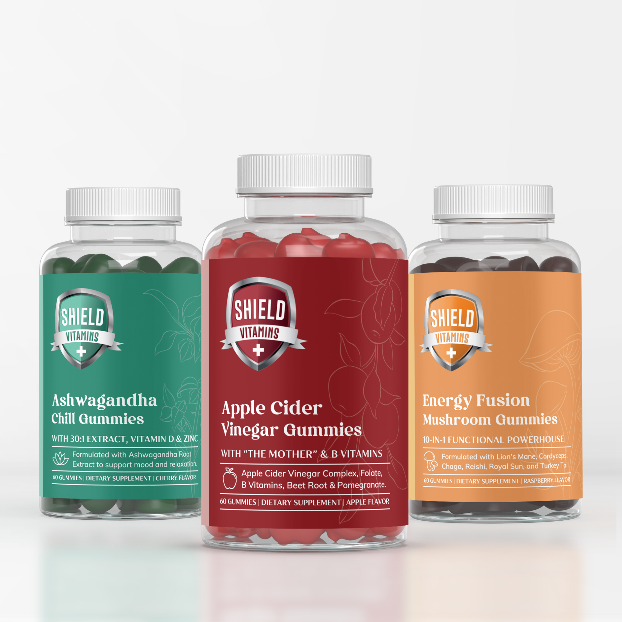 Shield Vitamins™ Total Vitality Trio for Energy, Relaxation & Metabolic Support