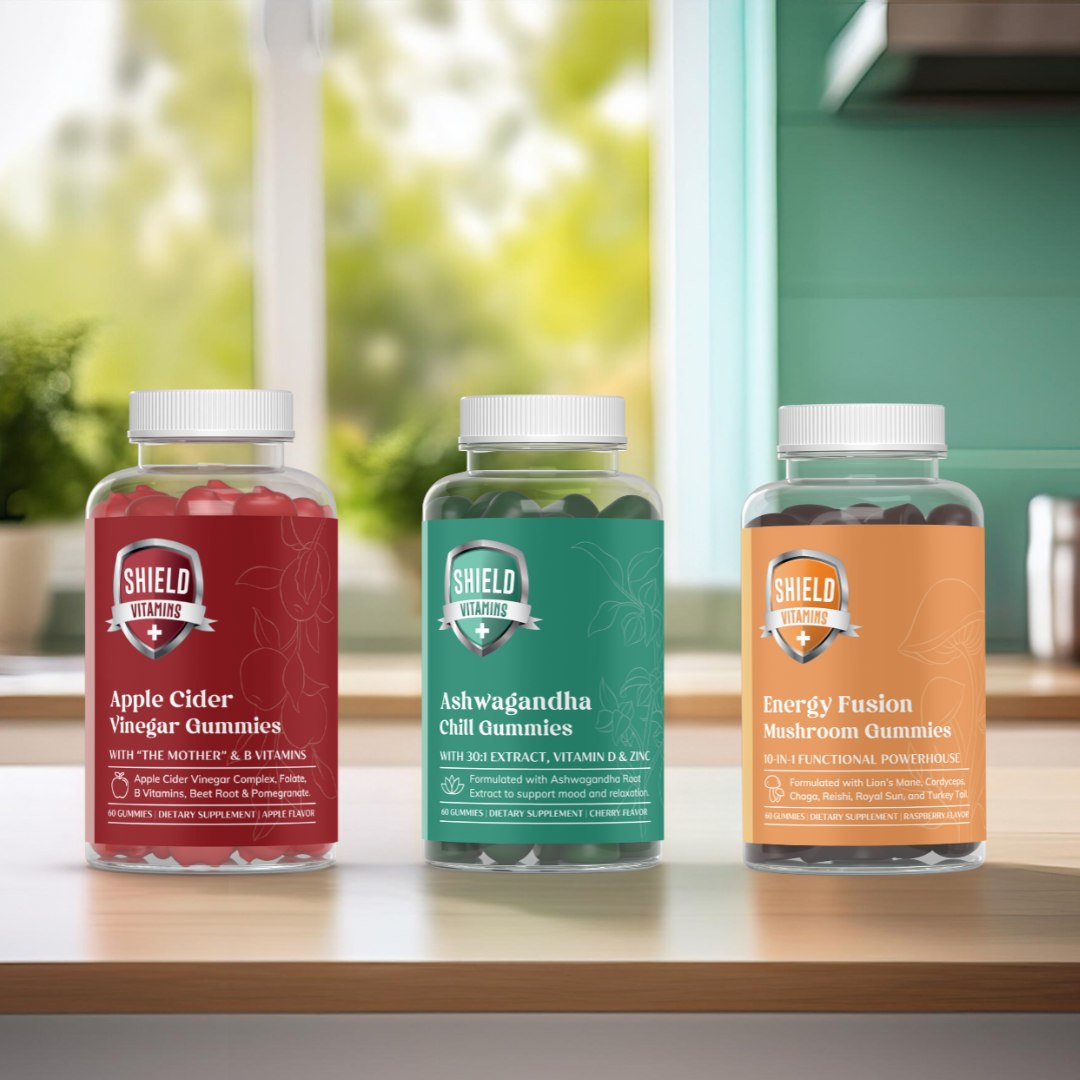 Shield Vitamins™ Total Vitality Trio for Energy, Relaxation & Metabolic Support